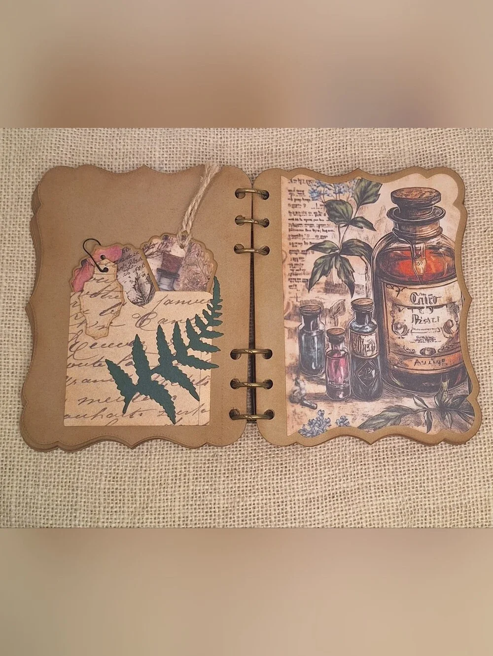 12 Page Apothecary Themed Junk Journal With Tags.